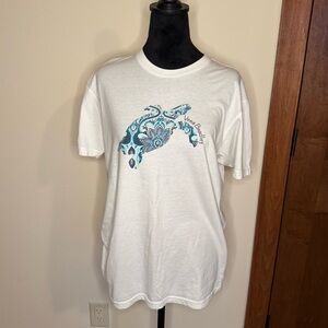 Vera Bradley Women's Crew Neck Short Sleeved Floral‎ Turtle Print T-Shirt Size M